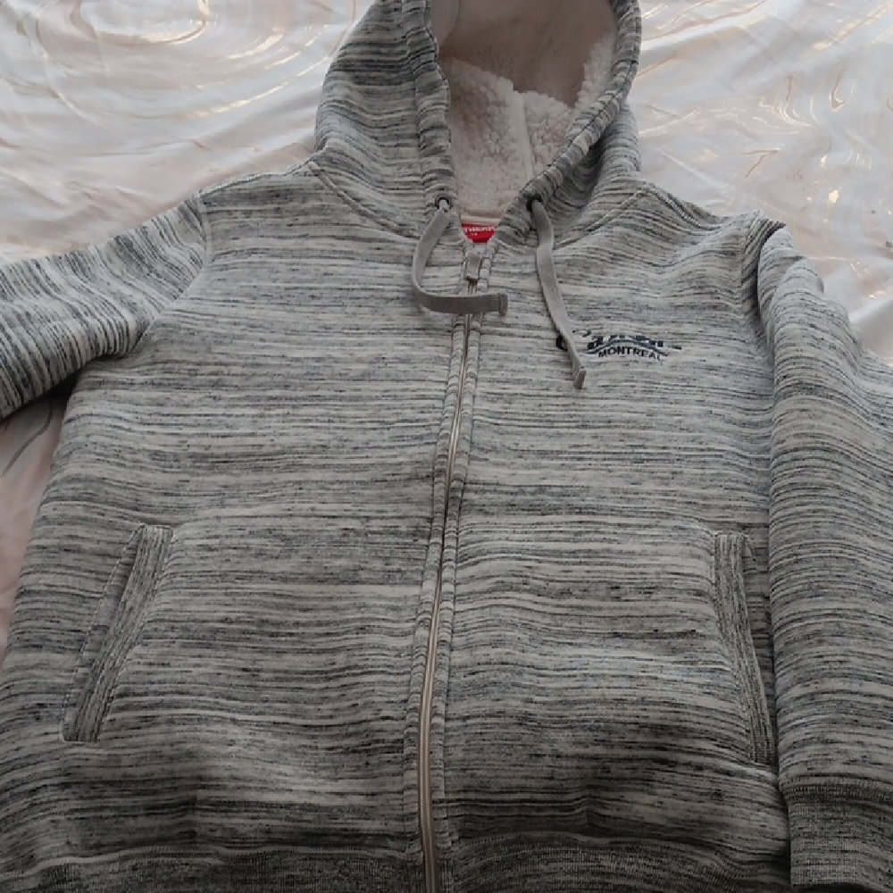 Gray Sherpa Lined Hooded Jacket